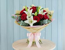 Букет цветов из:  Лилии и Розы #REPLACE_PRED# Нижний Бестях