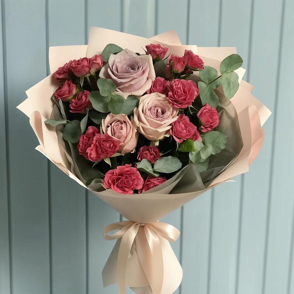 Букет цветов из: Гвоздики и Розы в Нижний Бестях
