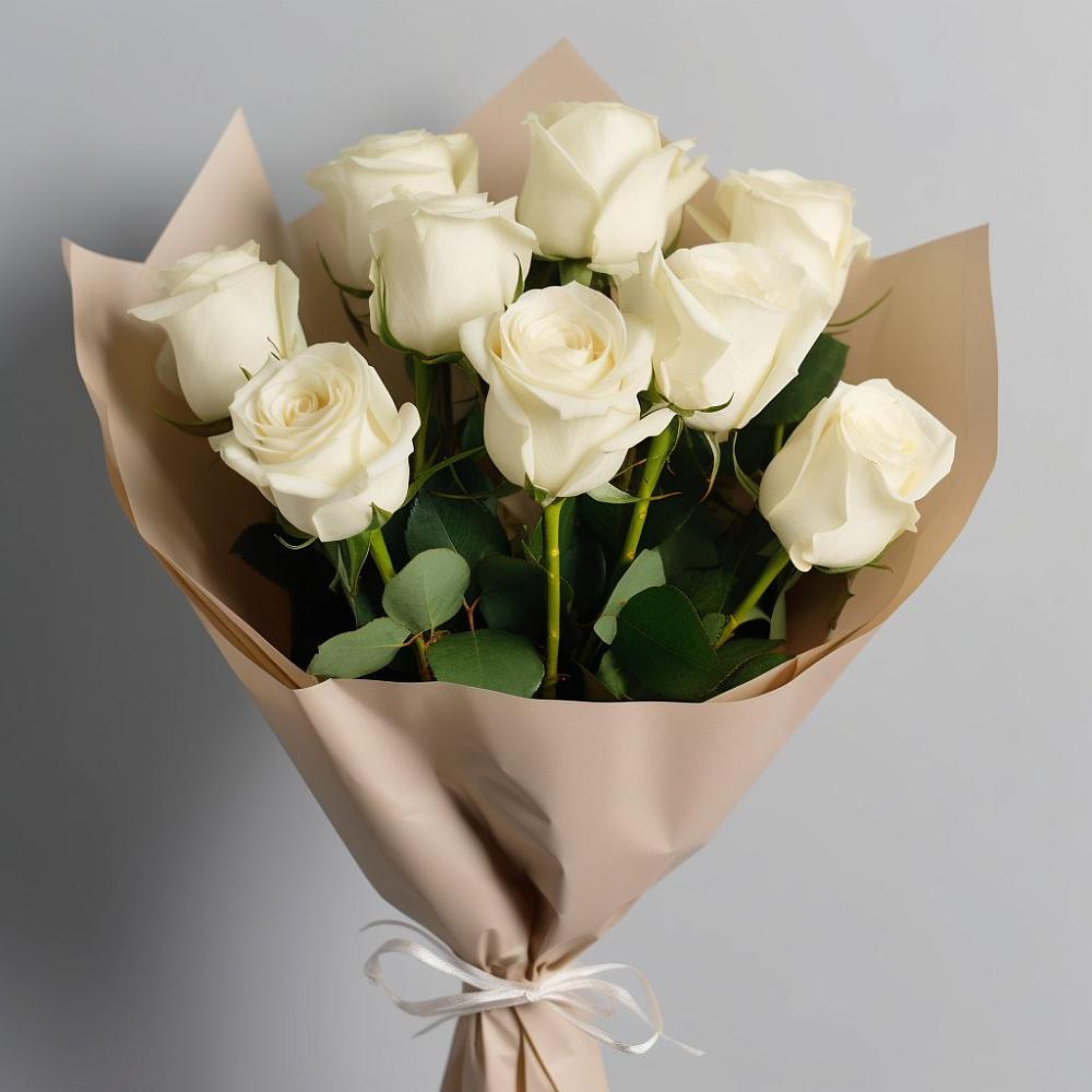 Букет 9 Белых роз Эдлесс Лав в Нижний Бестях