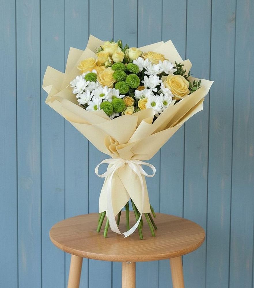 Букет цветов из: Хризантемы и Розы в Нижний Бестях