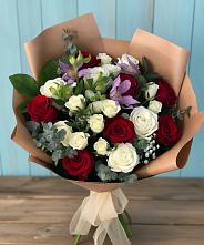 Букет цветов из:  Розы и Альстромерии в Нижний Бестях