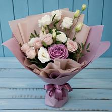 Букет цветов из:  Розы и Лизиантусы в Нижний Бестях
