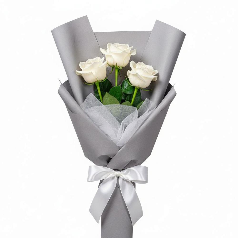 Букет 3 белые розы в Нижний Бестях
