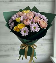 Букет цветов из:  Хризантемы и Розы в Нижний Бестях