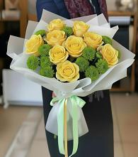 Букет цветов из:  Хризантемы и Розы в Нижний Бестях