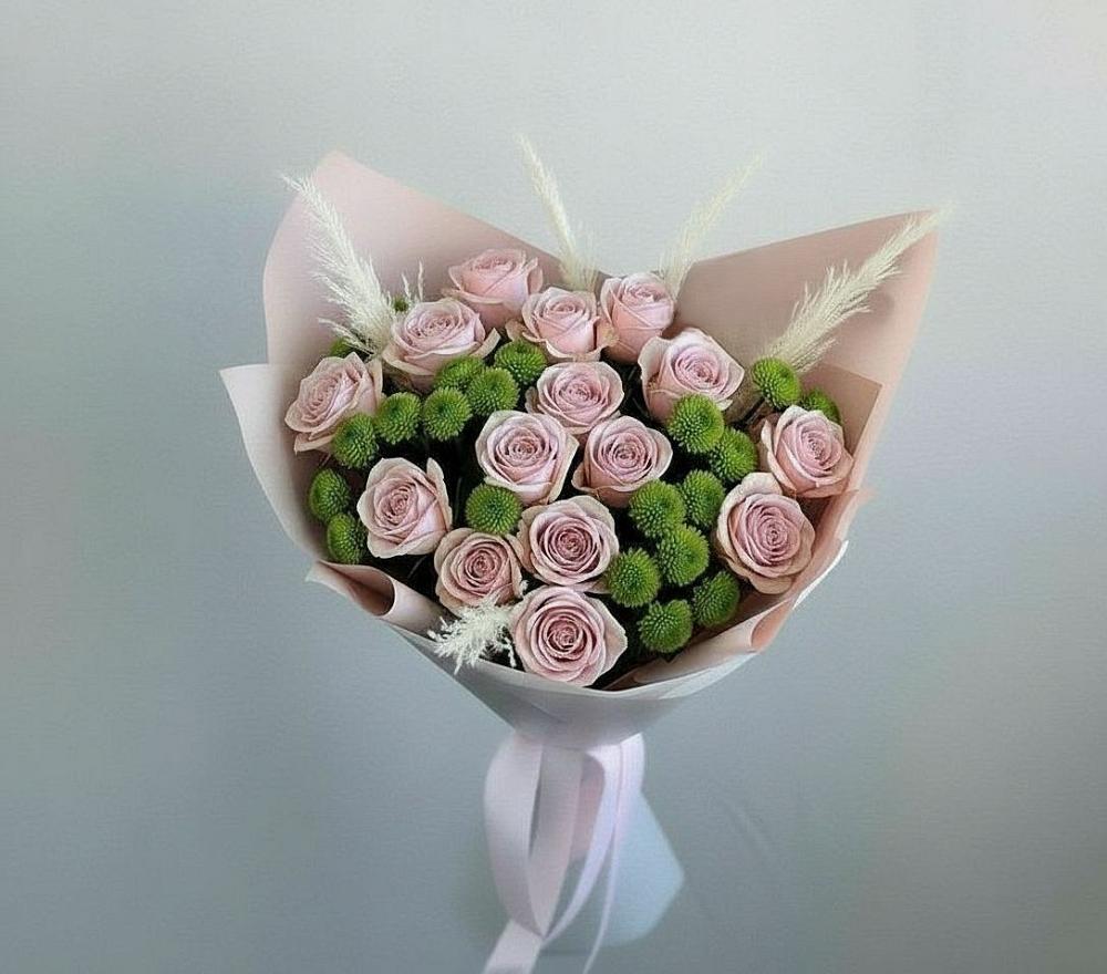 Букет цветов из: Розы и Хризантемы в Нижний Бестях