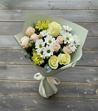 Букет цветов из:  Альстромерии, Розы и Хризантемы в Нижний Бестях