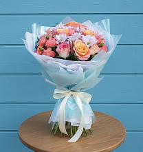 Букет цветов из:  Хризантемы и Розы в Нижний Бестях