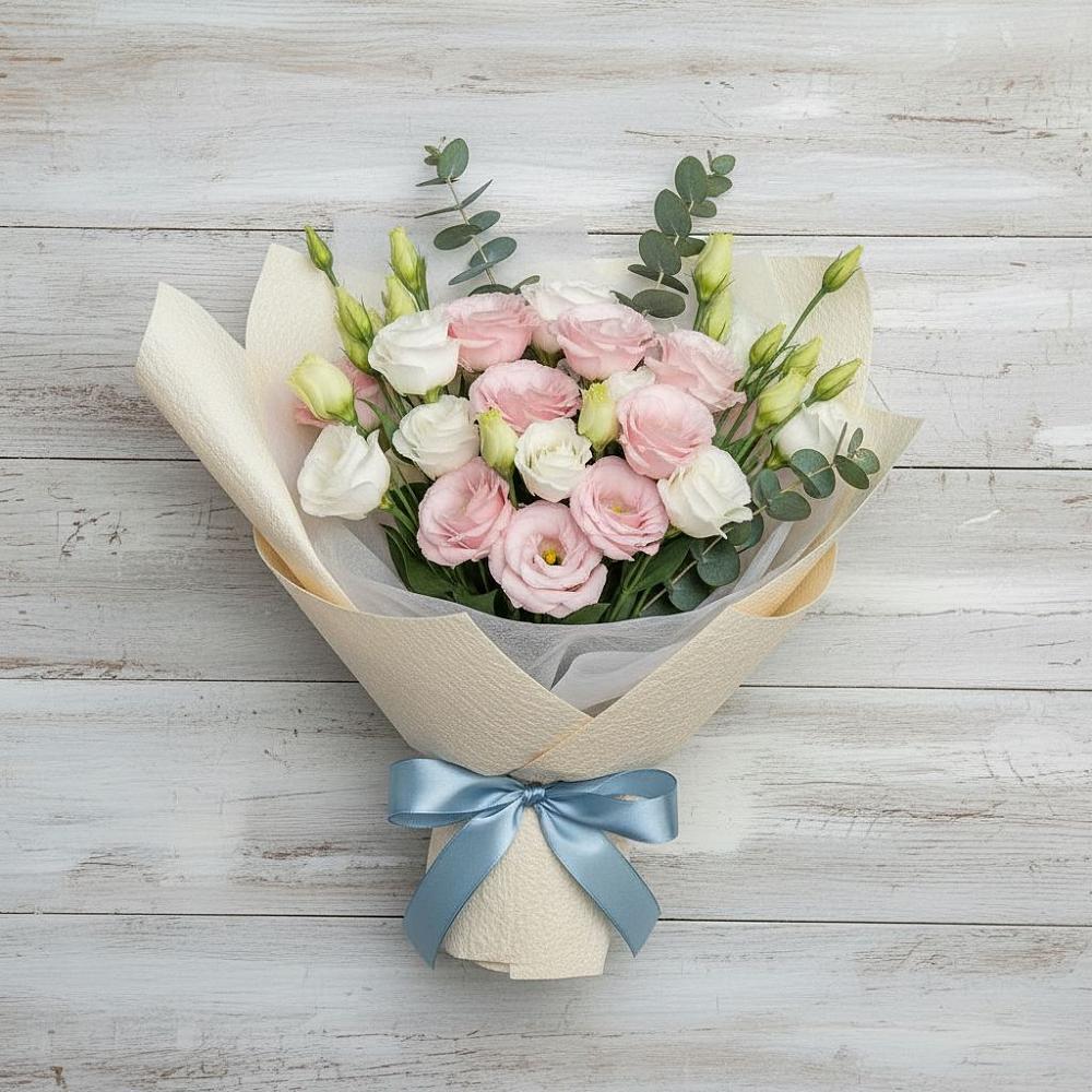 Букет цветов из: Лизиантусы в Нижний Бестях